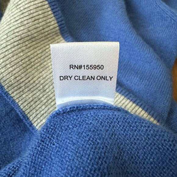 GREYSON Sebonack Sweater Blue 1/4 Zip Pullover Cashmere Wool Minimalist - Picture 8 of 10